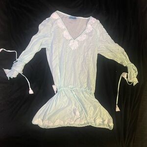 Letarte Blue and White Swim Coverup with Elegant Design